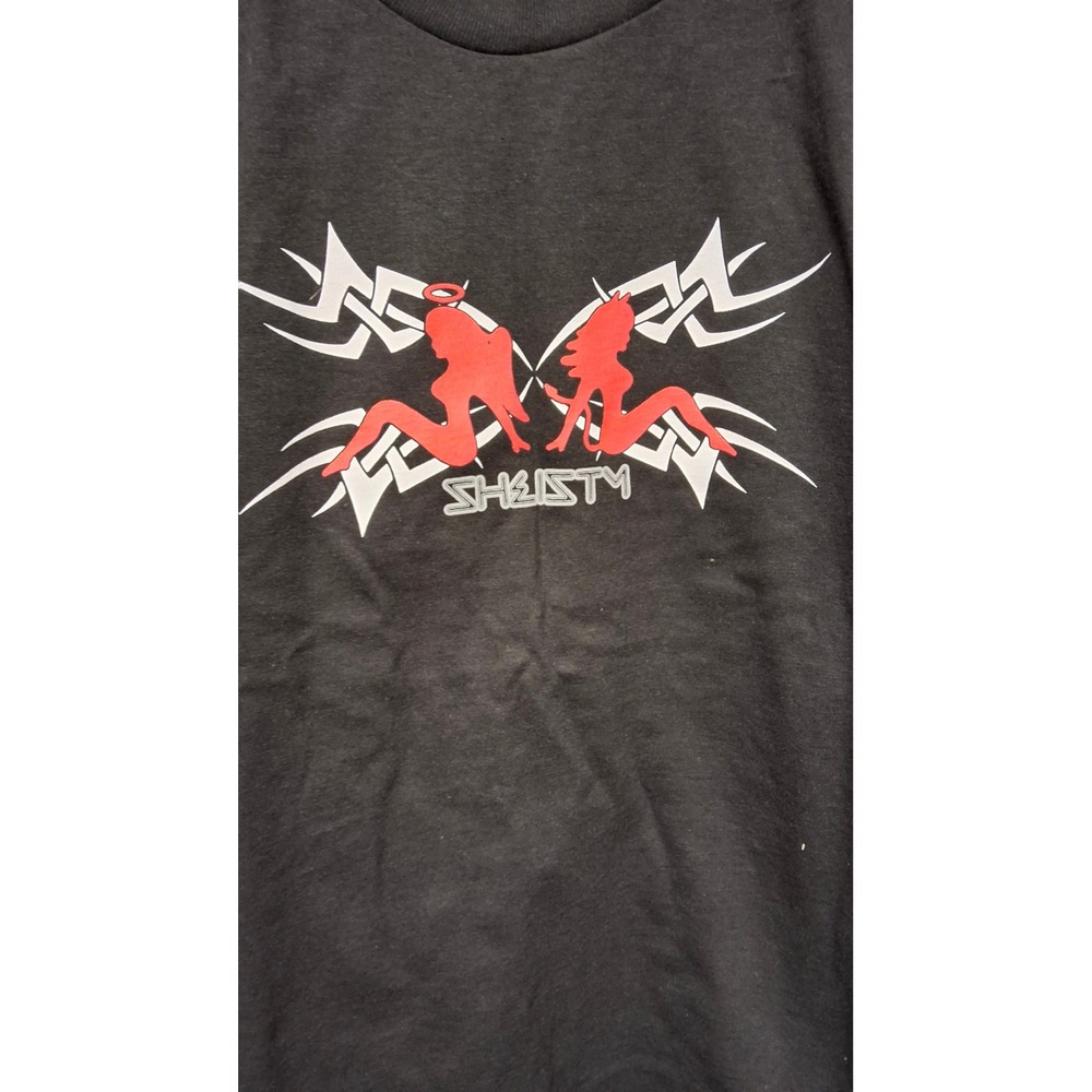 Sheisty Sinner GraphicT-Shirt Mens Medium Black Zumiez Angel Devil TribalTee(B7)